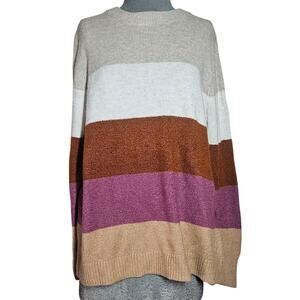 Striped Pull Over Sweater Size 1X